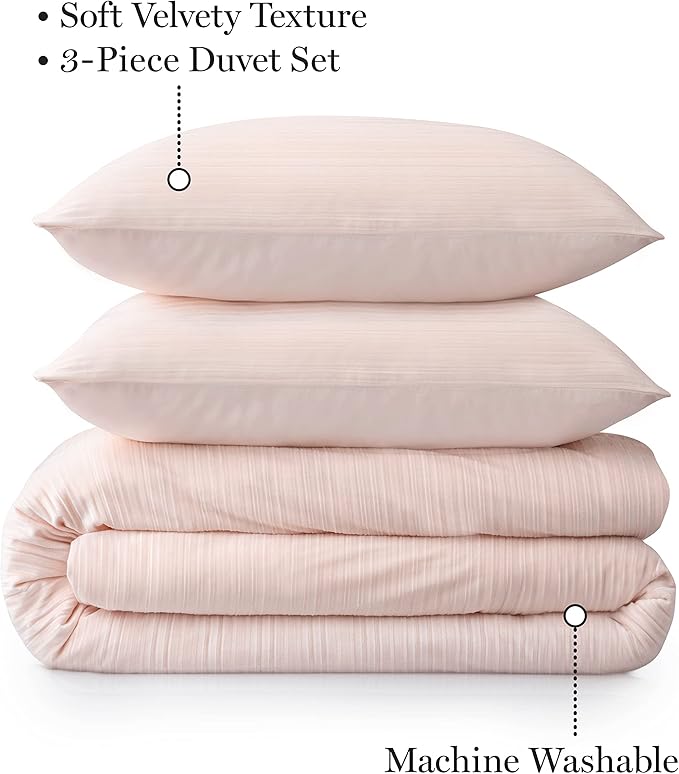 Martha Stewart Natalie 100% Cotton/Polyester Reversible 3pc Set-1 Duvet, 2 Pillow Shams
