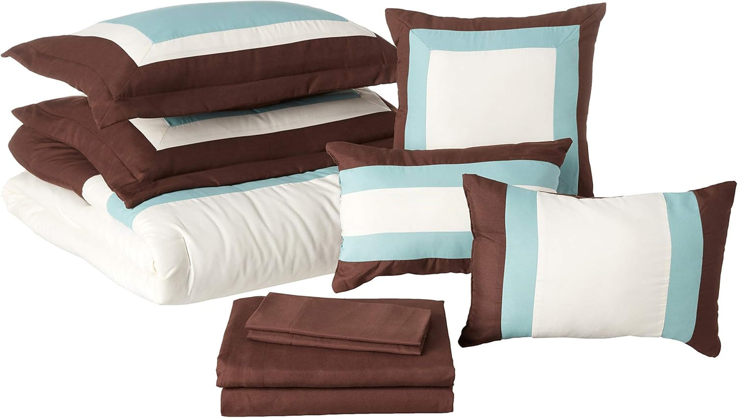 BED IN BAG Chic Home Duke 10 PC Comforter Set, Shams, Decorative Pillows, Sheets