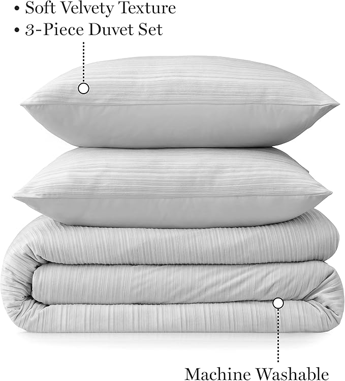 Martha Stewart Natalie 100% Cotton/Polyester Reversible 3pc Set-1 Duvet, 2 Pillow Shams