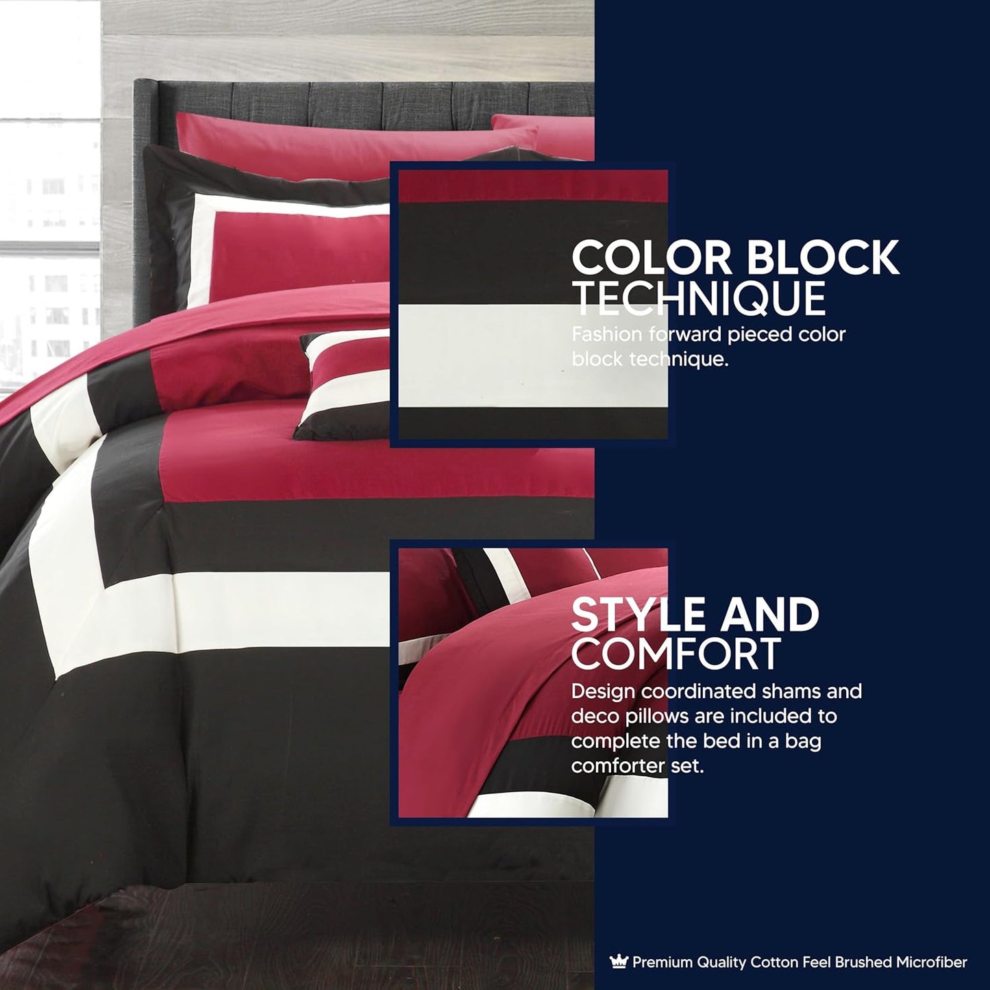 BED IN BAG Chic Home Duke 10 PC Comforter Set, Shams, Decorative Pillows, Sheets