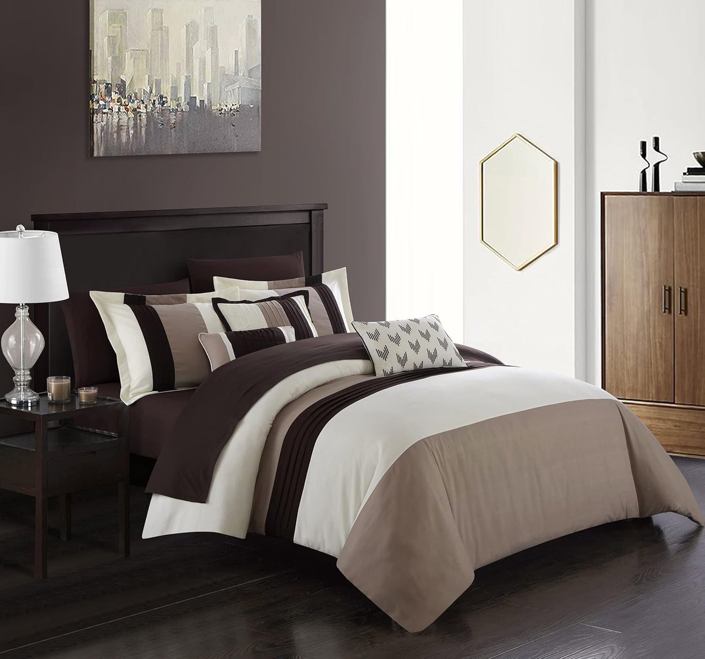 BED IN BAG Chic Home Ayelet 10 PC Comforter, Shams, Decorative Pillows, Sheets