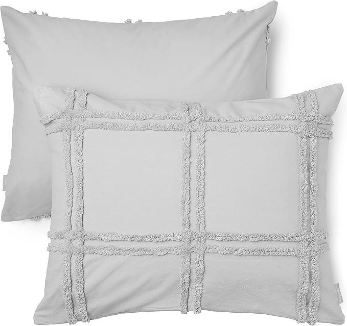 Martha Stewart Skylar Chenille 100% Cotton 3pc Set-1 Duvet, 2 Pillow Shams