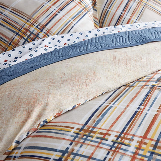 Scott Living Hollis Cotton 3pc Set-1 Duvet, 2 Pillow Shams, Full/Queen, King