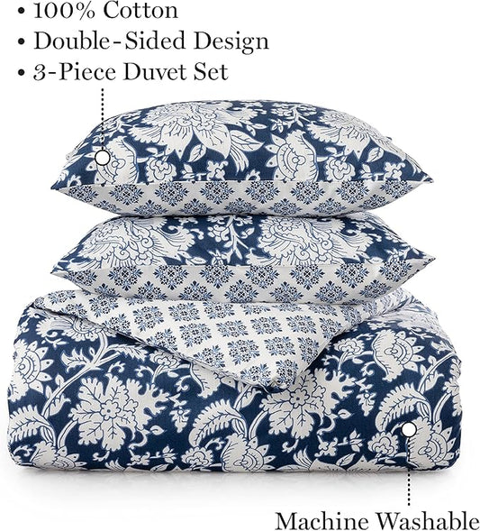 Martha Stewart Kyra 100% Cotton 3pc Set-1 Duvet, 2 Pillow Shams