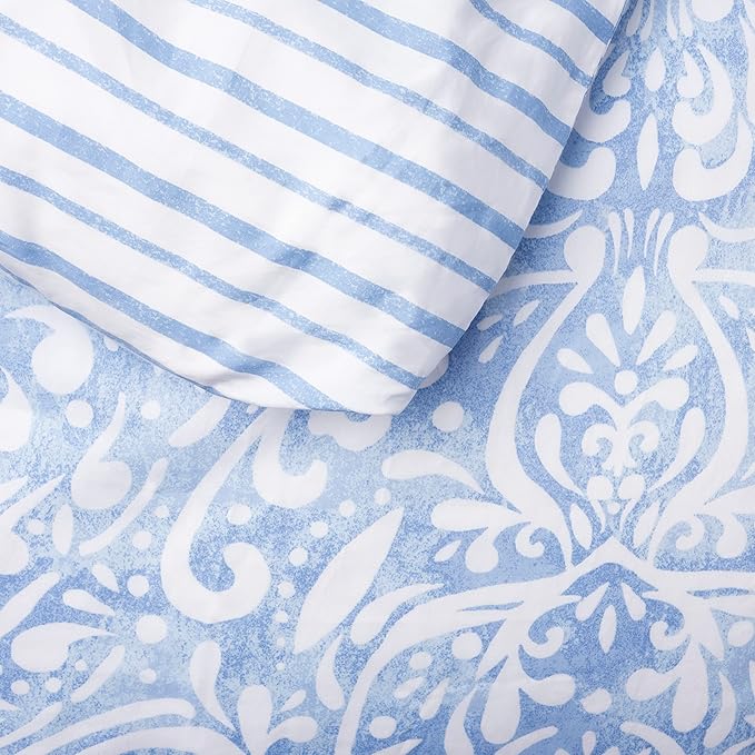 Martha Stewart Avery Medallion 100% Cotton 3pc Set-1 Duvet, 2 Pillow Shams