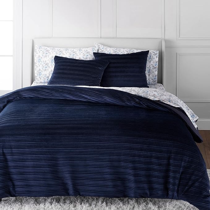 Martha Stewart Natalie 100% Cotton/Polyester Reversible 3pc Set-1 Duvet, 2 Pillow Shams