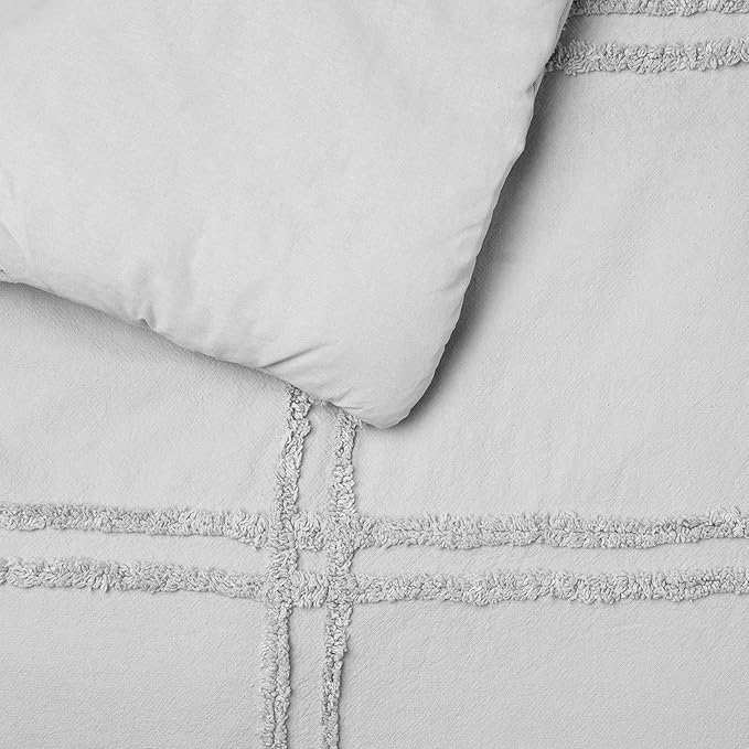 Martha Stewart Skylar Chenille 100% Cotton 3pc Set-1 Duvet, 2 Pillow Shams