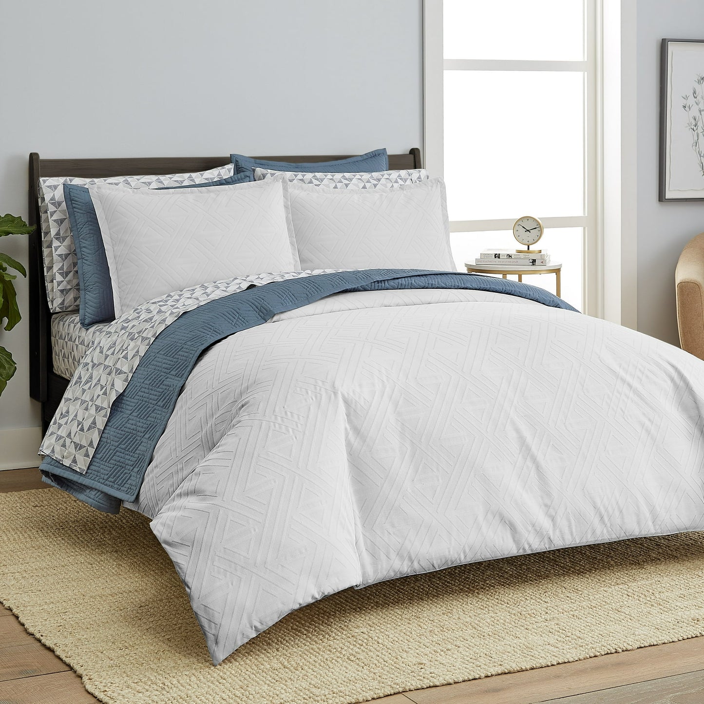 Scott Living Laredo Cotton Blend 3pc Set-1 Duvet, 2 Pillow Shams, Full/Queen, King