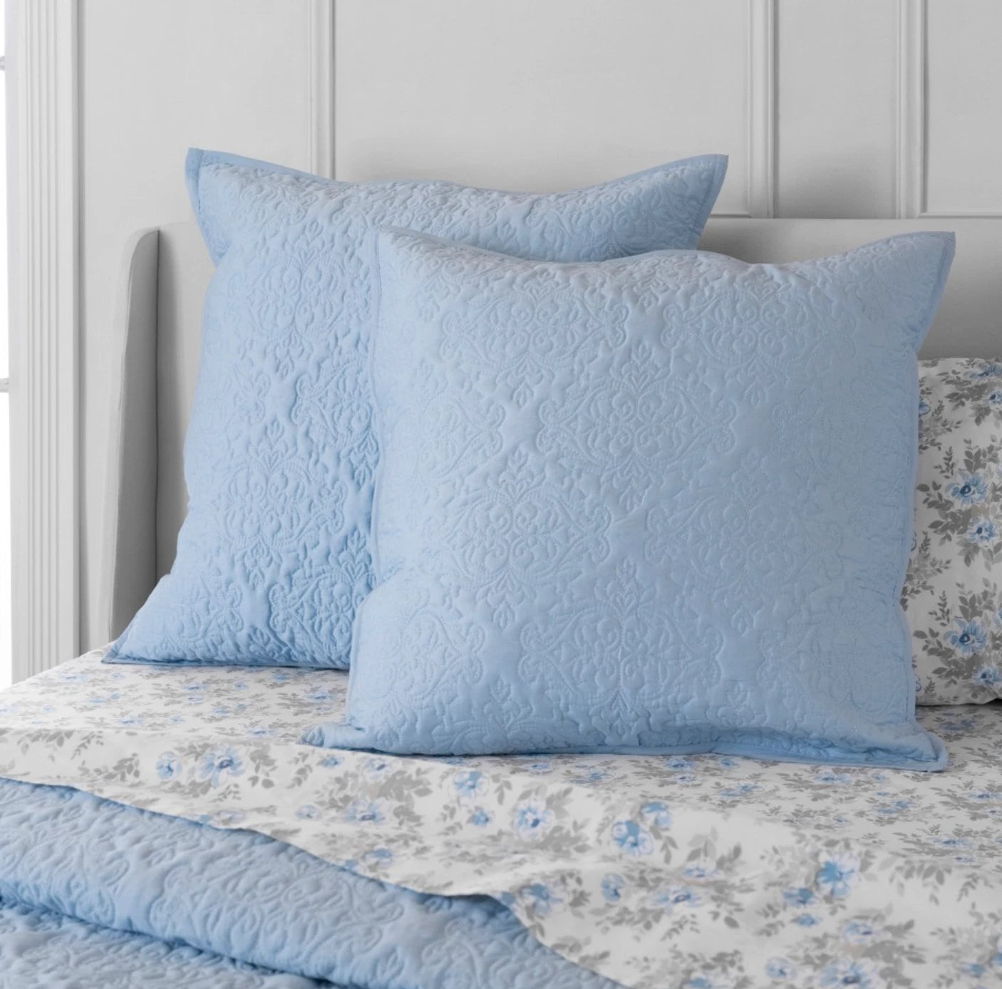 Martha Stewart 100% Cotton 2Pc European Sham Set 26In X 26In Pillow Covers