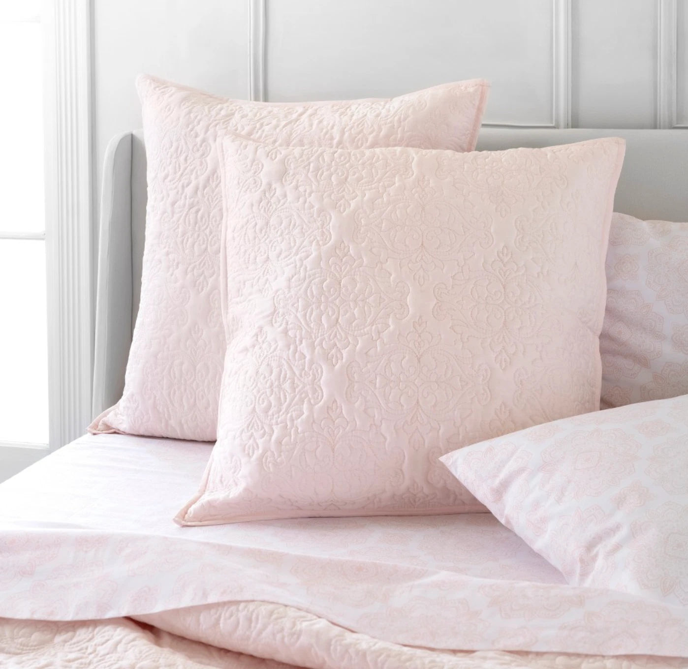Martha Stewart 100% Cotton 2Pc European Sham Set 26In X 26In Pillow Covers