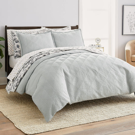 Scott Living Ventura Polyester 3pc Set-1 Duvet, 2 Pillow Shams, Full/Queen, King