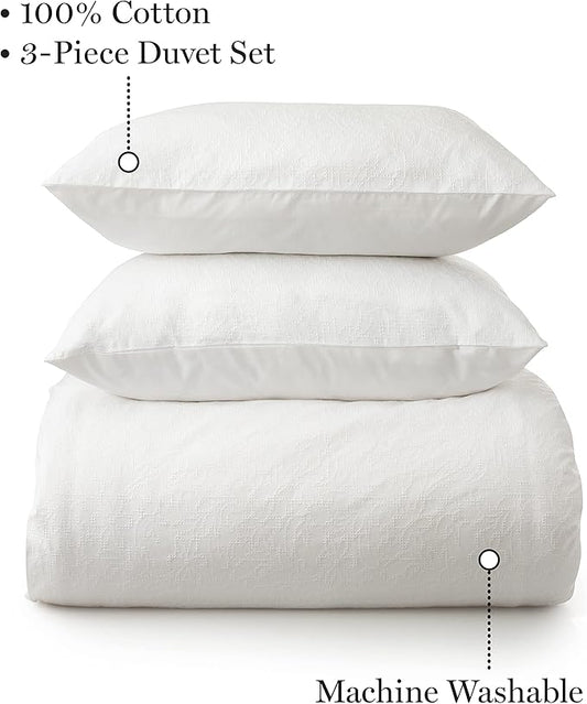 Martha Stewart Kinfolk 100% Cotton 3pc Set-1 Duvet, 2 Pillow Shams