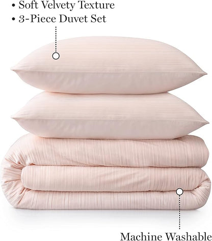 Martha Stewart Natalie 100% Cotton/Polyester Reversible 3pc Set-1 Duvet, 2 Pillow Shams