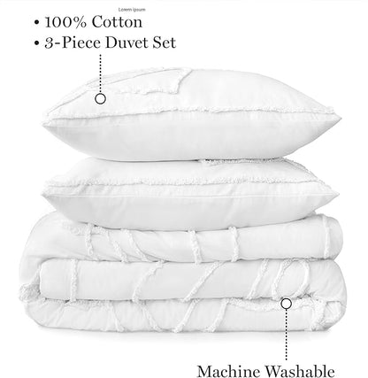 Martha Stewart Sophia Medallion 100% Cotton 3pc Set-1 Duvet, 2 Pillow Shams