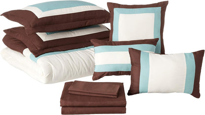 BED IN BAG Chic Home Duke 10 PC Comforter Set, Shams, Decorative Pillows, Sheets