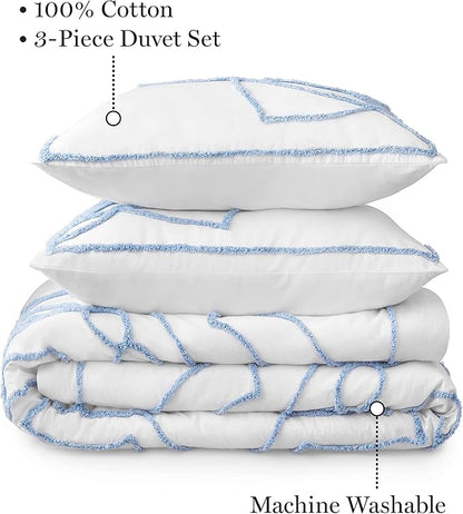 Martha Stewart Sophia Medallion 100% Cotton 3pc Set-1 Duvet, 2 Pillow Shams