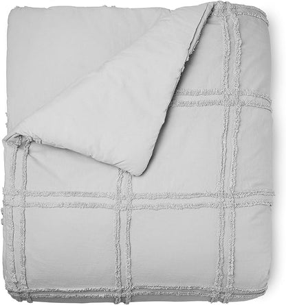 Martha Stewart Skylar Chenille 100% Cotton 3pc Set-1 Duvet, 2 Pillow Shams