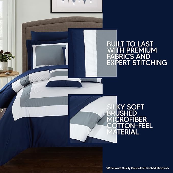 BED IN BAG Chic Home Duke 10 PC Comforter Set, Shams, Decorative Pillows, Sheets