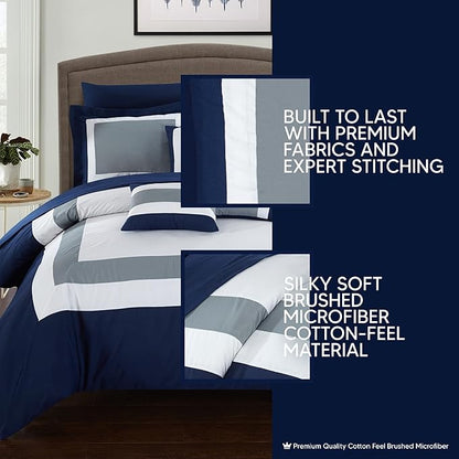 BED IN BAG Chic Home Duke 10 PC Comforter Set, Shams, Decorative Pillows, Sheets