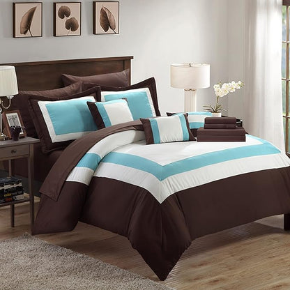 BED IN BAG Chic Home Duke 10 PC Comforter Set, Shams, Decorative Pillows, Sheets