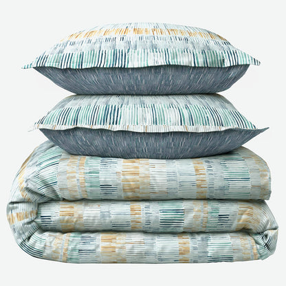 Scott Living Santiago Cotton 3pc Set-1 Duvet, 2 Pillow Shams, Full/Queen, King