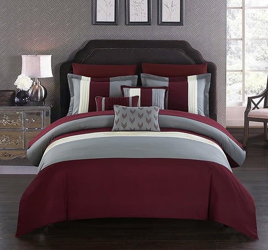 BED IN BAG Chic Home Ayelet 10 PC Comforter, Shams, Decorative Pillows, Sheets