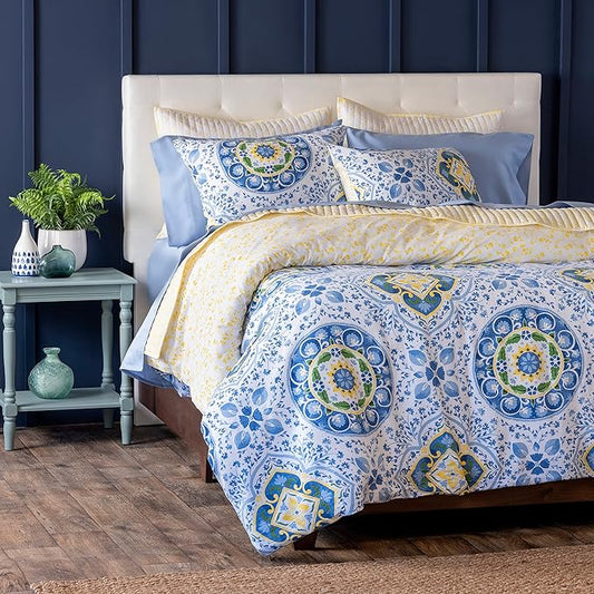 Martha Stewart Aria 100% Cotton 3pc Set-1 Duvet, 2 Pillow Shams