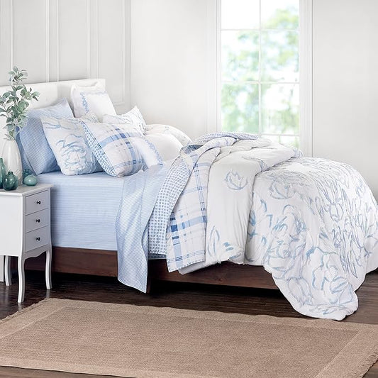 Martha Stewart Adrian 100% Cotton 3pc Set-1 Duvet, 2 Pillow Shams