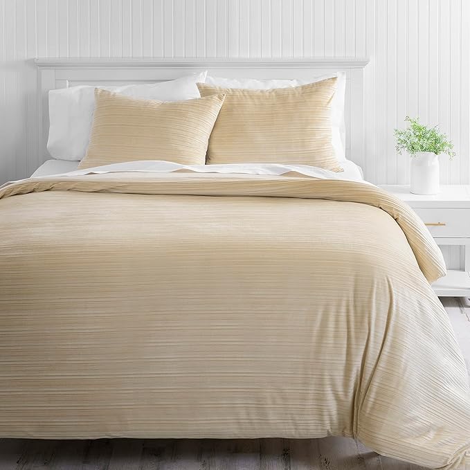 Martha Stewart Natalie 100% Cotton/Polyester Reversible 3pc Set-1 Duvet, 2 Pillow Shams