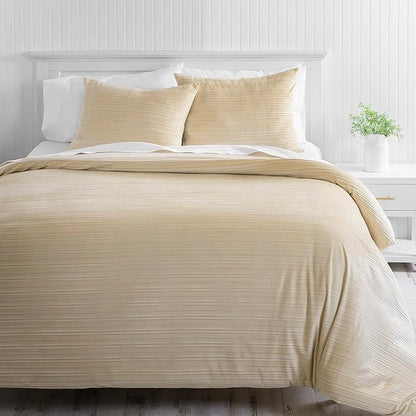 Martha Stewart Natalie 100% Cotton/Polyester Reversible 3pc Set-1 Duvet, 2 Pillow Shams