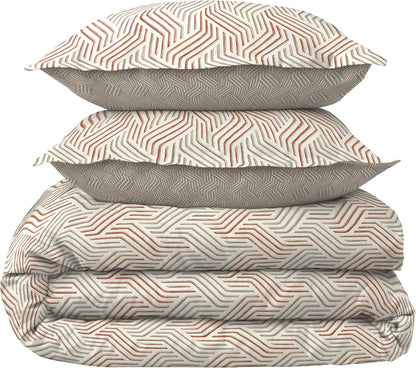 Scott Living Landry Cotton 3pc Set-1 Duvet, 2 Pillow Shams, Full/Queen, King