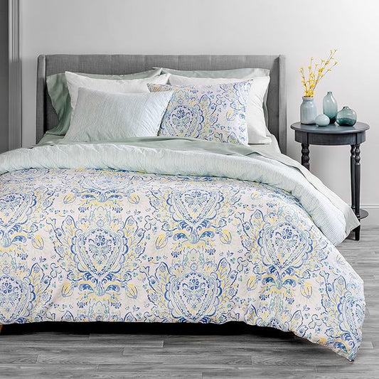Martha Stewart Yasmin 100% Cotton 3pc Set-1 Duvet, 2 Pillow Shams