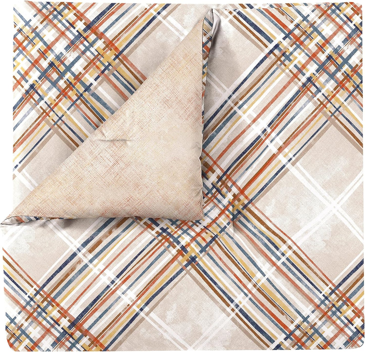Scott Living Hollis Cotton 3pc Set-1 Duvet, 2 Pillow Shams, Full/Queen, King