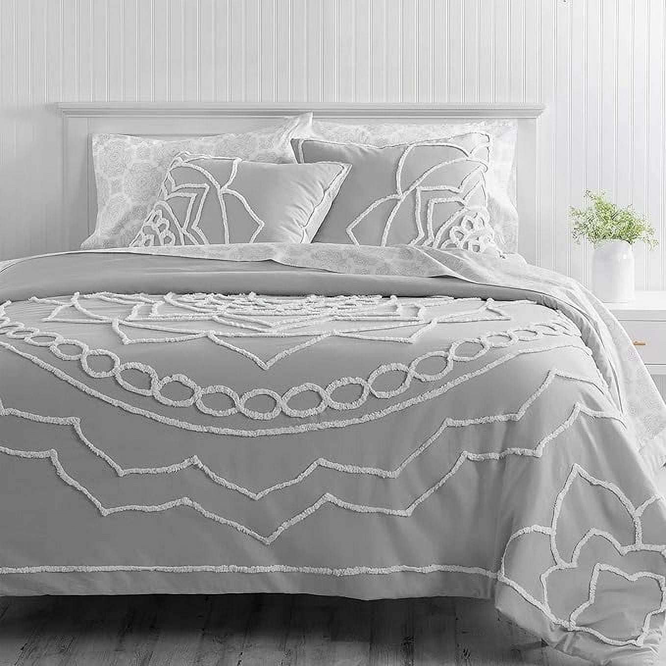 Martha Stewart Sophia Medallion 100% Cotton 3pc Set-1 Duvet, 2 Pillow Shams